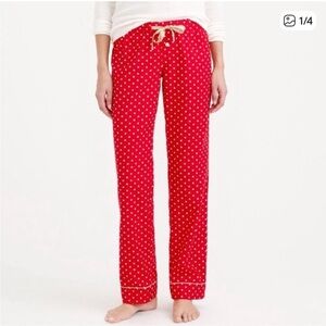 J. Crew Factory Red Polka Dot Flannel Christmas Pajama Pants